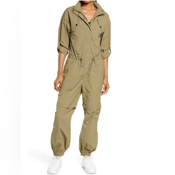 Khaki Utility Jumpsuit - Picture 1 of 10